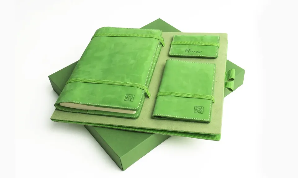 Green Leather Gift Box Set – 7 Pieces