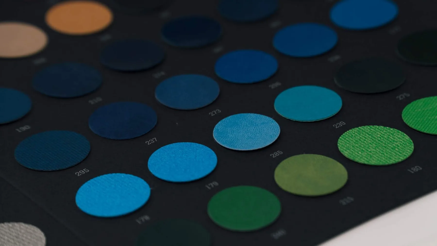 Material samples in the swatch book